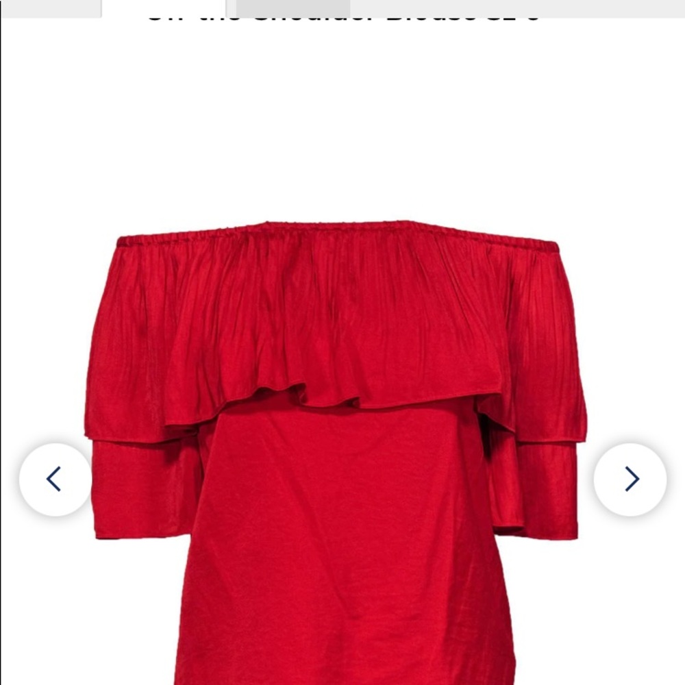 Maje Rich Red Tone Off The Shoulder Blouse